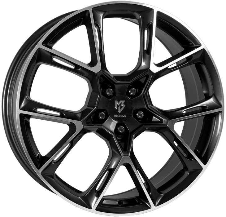MB Design KX1 9x21 ET30 5x120 21 Inch wheel black glossy polished