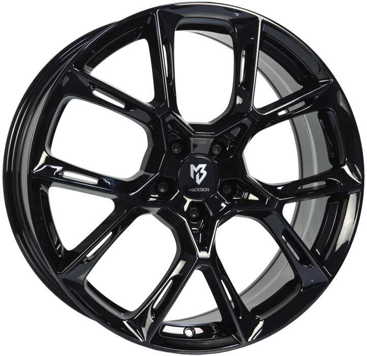 MB Design KX1 9x21 ET40 5x108 21 Inch wheel black glossy